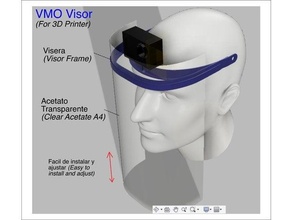 vmo viseira 3d printed protetor coronavírus covid 19 codiv proteção rosto cara escudo gopro visera 3d print model - Mito3D