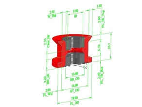 paramétrico ocioso polea rodamiento gt2 mr105zz 3d print model - Mito3D