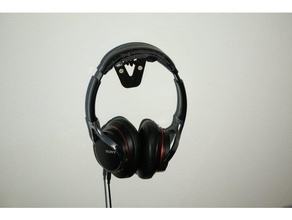 wall mounted headphone stand headphones hanger holder hook 3d print model - Mito3D