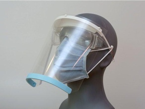 visor face shield 3-hole ppe protective topper 3d print model - Mito3D