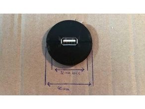 female usb socket mount holder 3d print model - Mito3D