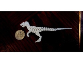 flexi rapace mini 3d porte clés articulé créature créatures dinosaure souple jurassique parc miniature miniatures printinplace 3d print model - Mito3D