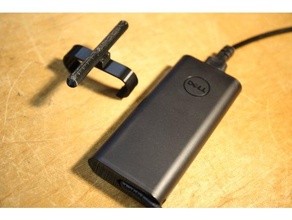 cable cleat dell power adapter management 3d print model - Mito3D