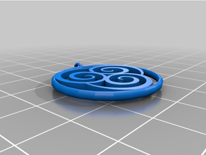air necklace hava Bükücü avatar karikatür anahtarlık kolye sarkık 3d print model - Mito3D