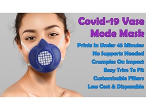 covid 19 vase masque v2 coronavirus covid19 covidmask poussière facecoveringchallenge gaz mode 3d print model - Mito3D