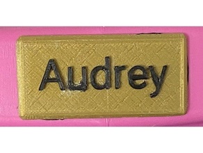 Audrey etiqueta personalizado 3d print model - Mito3D