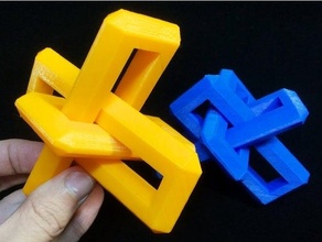 print place square knot puzzle impossible mechanical toy 3d print model - Mito3D