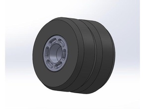 Duplo roda cama reboque 1 14 16 escala rc borda Tamiya caminhão pneu 3d print model - Mito3D
