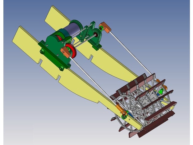 grupo propulsión buque vapor Misisipí rápido mecanico paleta 3D print model - Mito3D