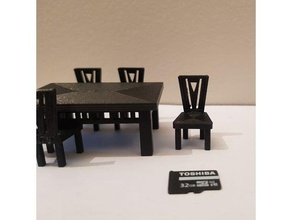 table chaises chaise maison poupée meubles miniature 3d print model - Mito3D