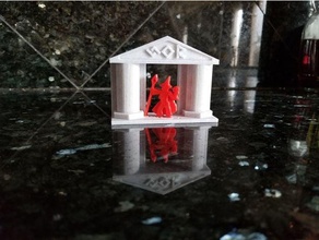 temple dungeon entrance dungeons dragons flatmini meeple meeples meepleverse runes terrain 3d print model - Mito3D