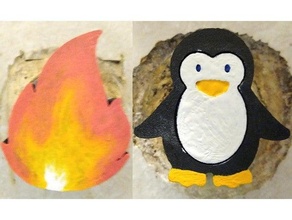 bilingüe caliente frío ducha perillas pingüino encargarse lavabo 3d print model - Mito3D