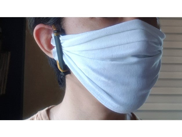 clip mask - cloth fabric diy facemask 3D print model - Mito3D
