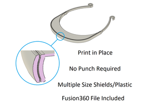 print place face shield - punch required 3d print model - Mito3D