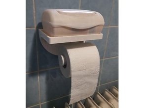 Toilette Papier Mauer Halter Unterstützung 3d print model - Mito3D