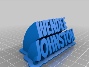 johnstonmy personalizado varrendo 2 line prato texto 3d print model - Mito3D