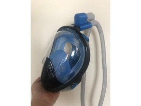 prototype covid-19 corona coronavirus air filter mask cpap ventilator adapter vaincre face snorkel 3d print model - Mito3D
