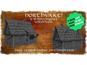 northvakt kickstarter teaser model tiny medieval viking house ancient architecture dungeons dragons wargame wargames terrain wargaming 3d print model - Mito3D