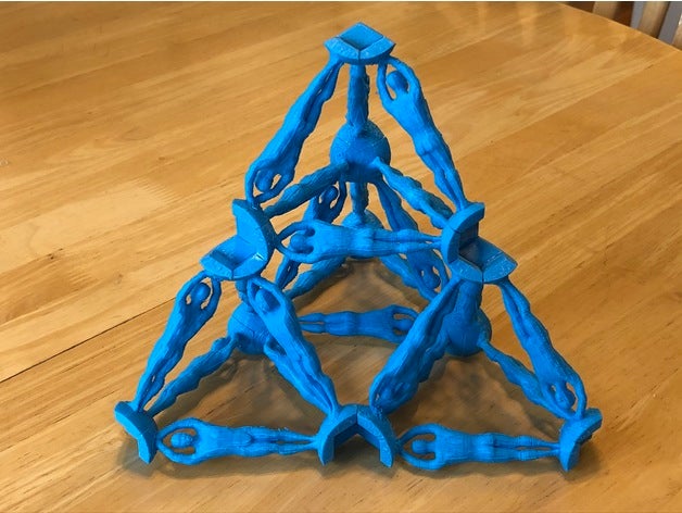 human strut isotropic vector matrix construction buckminster fuller ivm octahedron synergetics tetrahedron equilibrium 3D print model - Mito3D