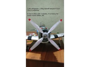 parametrik pervane rc uçak 3d print model - Mito3D