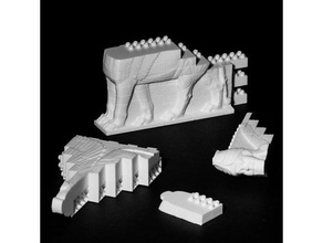 Montini Asur kanatlı Boğa duvar Ayarlamak Lego uyumlu Sanat blok Bouwstenen tuğla Briques oyulmuş diyetler Lamassu Mezopotamya mitoloji Rahatlama heykel sphynx 3d print model - Mito3D