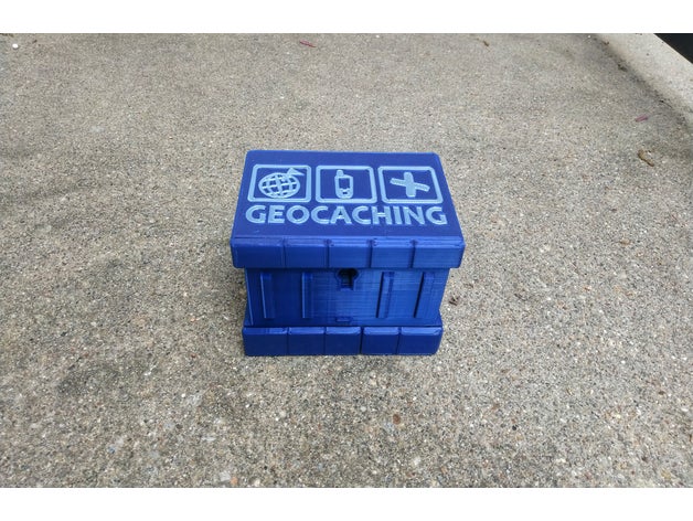 segreto geocaching scatola coperchio 2 colore intarsio geocache contenitore titolare supporto 3D print model - Mito3D