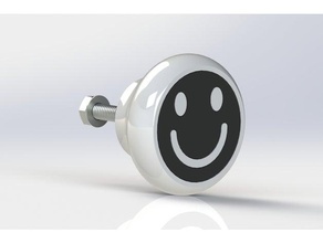 dresser handle - smiley inlay version 3d print model - Mito3D