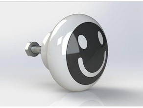 dresser handle - smiley inlay version 3d print model - Mito3D