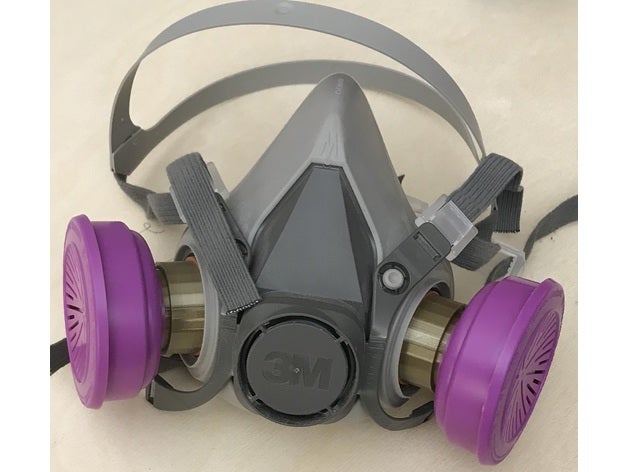 kartuşlar adaptör n95 maske 3m p100 Niosh gaz maskesi koronavirüs kapak 3D print model - Mito3D