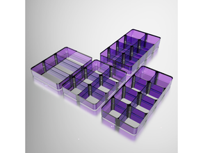 parametric stackable boxes grasshopper download free parameter box customized organizer storage 3d print model - Mito3D