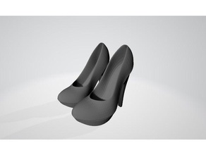 zapatos talon chaussures haute talons roue 3d print model - Mito3D