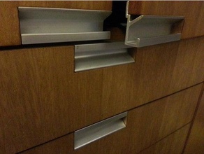 door & drawer handle closet cut extruded flush-mount 3d print model - Mito3D