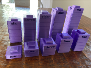 stacking number blocks 4-year-olds counting math 3d print model - Mito3D