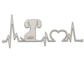 cão batimento cardiaco emblema 3d print model - Mito3D