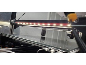 ender 3 extruder x-rail led 10mm light pro leds holder mount strip 3d print model - Mito3D