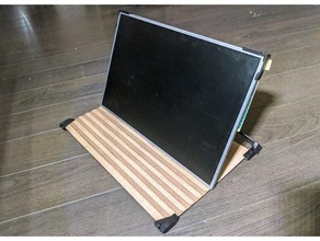 lcd panel estante soporte plegable cubierta carcasa funda caso montar 3d print model - Mito3D