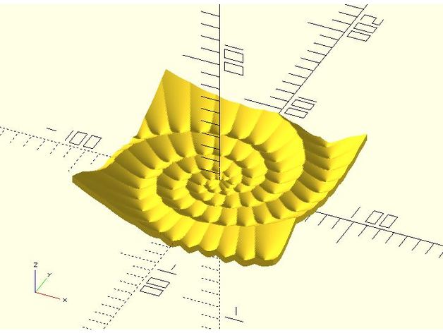 voronoi fibonacci 2 spirale rumore piatto worley 3D print model - Mito3D