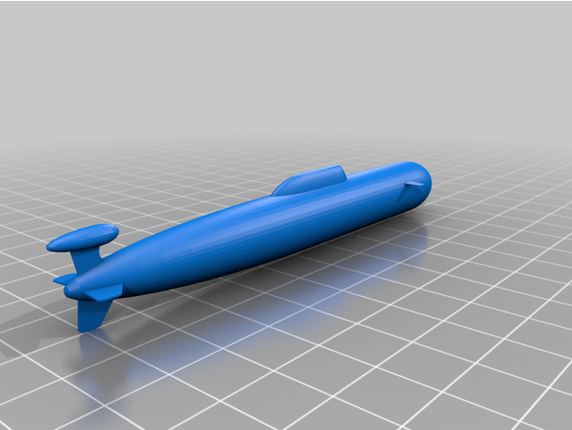 akula sottomarino semplificato 3D print model - Mito3D