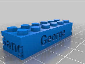 personnalisé lego compatible texte bricksgeorge gang 3d print model - Mito3D
