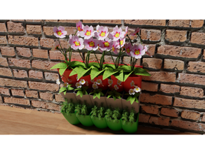 puzzle pot infinitely expandable decoration herbs kitchen plant plants 3d print model - Mito3D