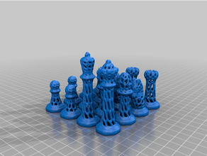 voronoi échecs ensemble engrener 3d print model - Mito3D