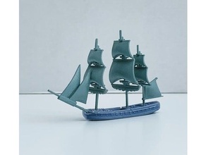 mahonesa-class spanish frigate 34 gun 1789 1825 age sail black seas fighting bears kiss hardy naval sailing tall ship warship 3d print model - Mito3D