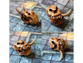 Troll cráneo dnd articulo mini miniatura miniaturas apuntalar juego rol 3d print model - Mito3D