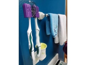 sucção copo escova dente cobrir bainha iniciais suporte gadget 3d print model - Mito3D