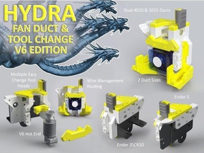 hidra hayran kanal araç değişiklik v6 baskı 4010 radyal üfleyici 5015 soğutma e3dv6 binmek 3d print model - Mito3D