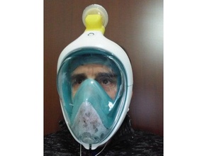 snorkel mascarar virus bacterial filtro adaptador covid19 bacteriano coronavírus maschera vírus 3d print model - Mito3D
