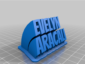 personalizado barriendo 2 line plato texto 3d print model - Mito3D