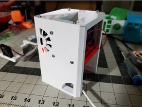 framboesa pi 4 vertical caso bainha dual ventilador mod 3d print model - Mito3D