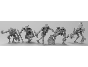 space zombies payed bandit bank cash flayed infantry jewelery miniwargaming money monopoly necron necrons pimp science fiction warhammer 40k 3d print model - Mito3D