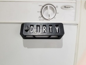 angled sliding word changing dishwasher sign 3d print model - Mito3D